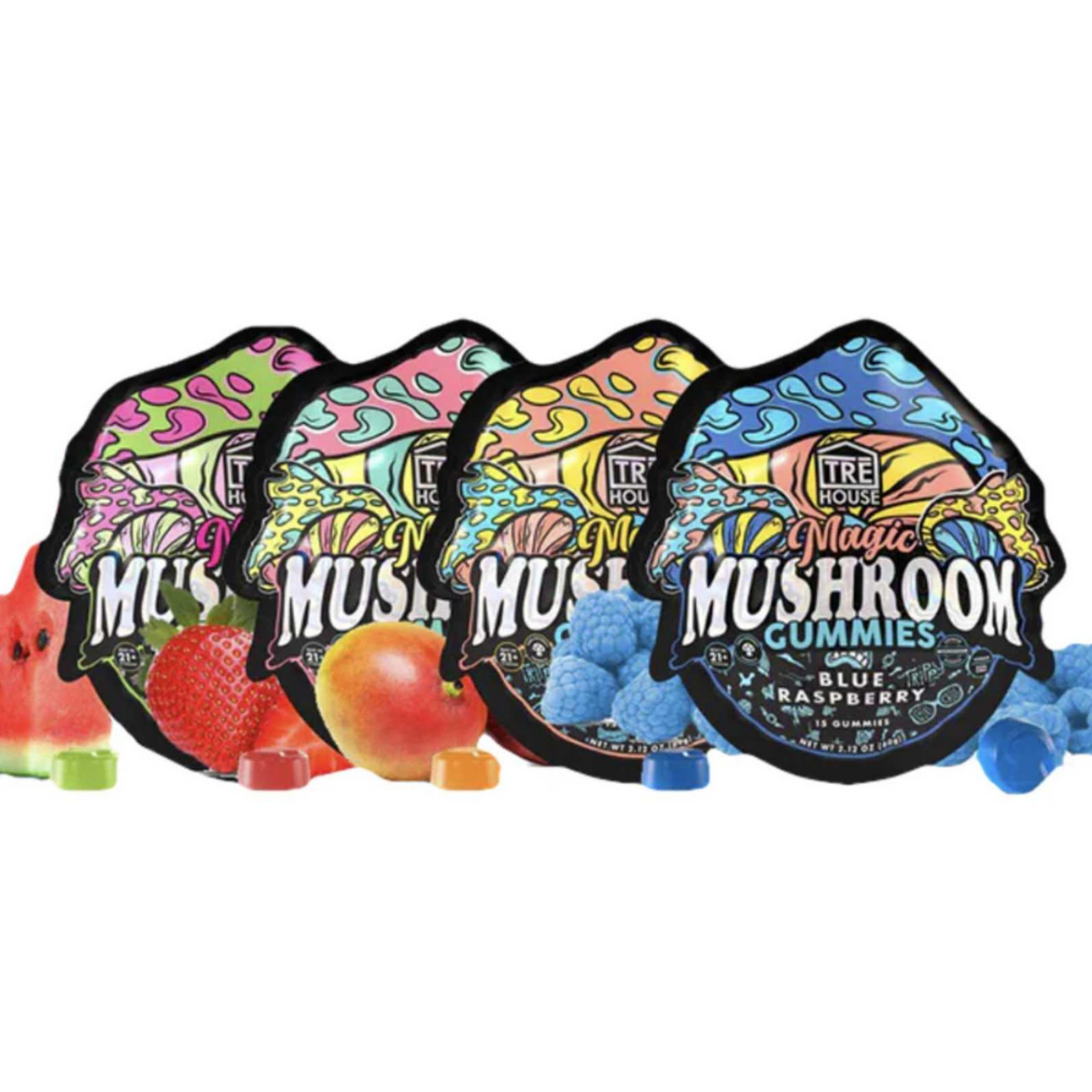 TREHOUSE EXTRA STRENGTH MUSHROOM GUMMIES-10 GUMMIES-(10X10PACK)-100PC-MC