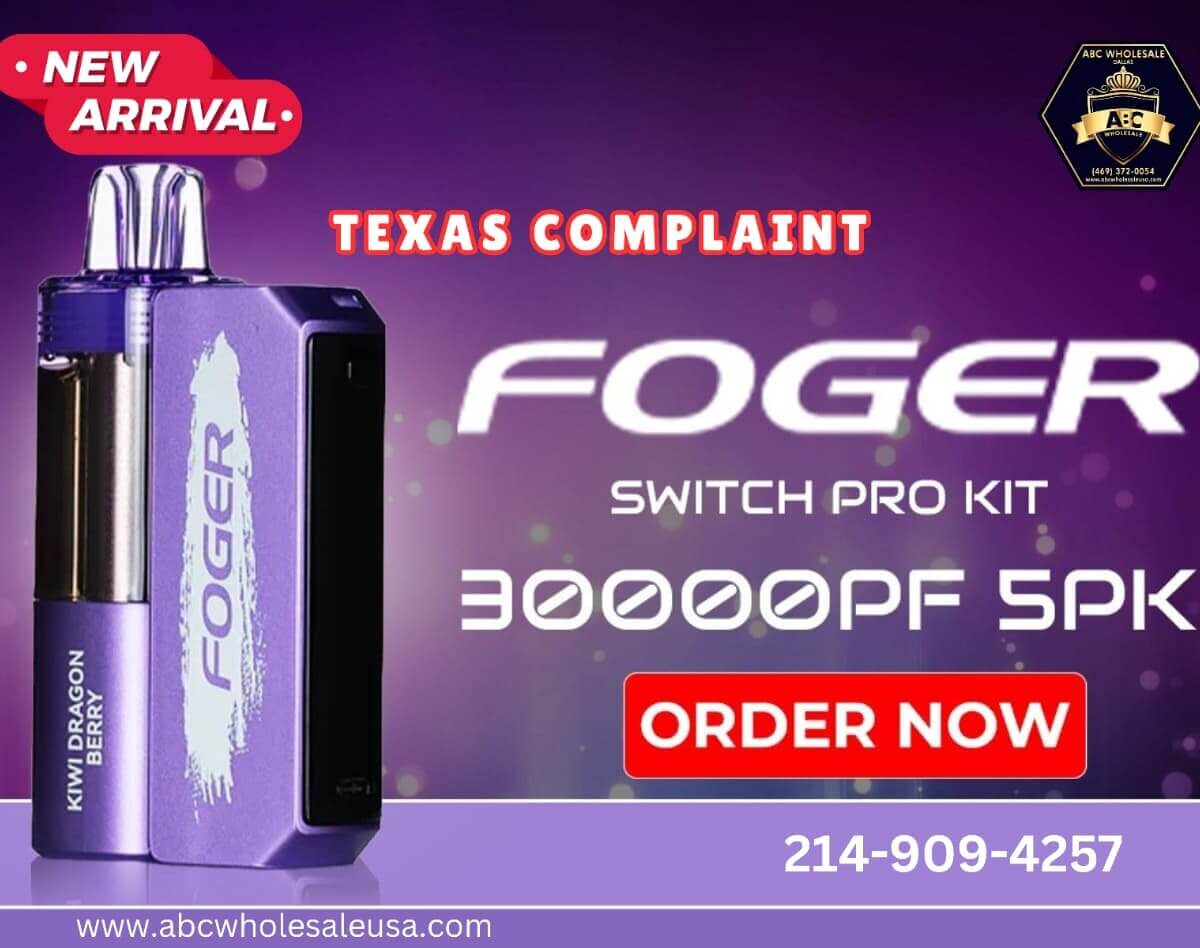 FOGER  SWITCH PRO DISPOSABLE KIT 30K PUFFS 5CT-TEXAS COMPLIANT