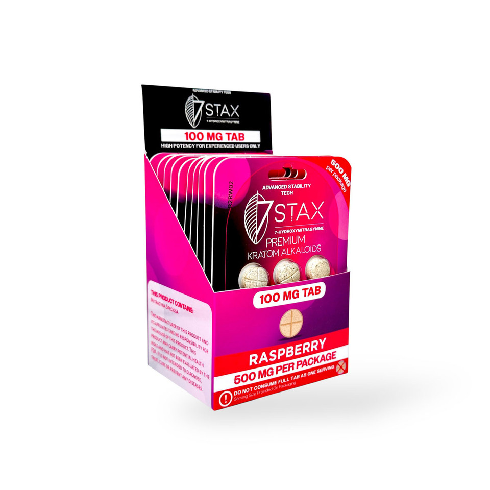 STAX 7-HYDROXY PREMIUM KRATOM ALKALOIDS 100MG PER TABLET 5CT/10PK