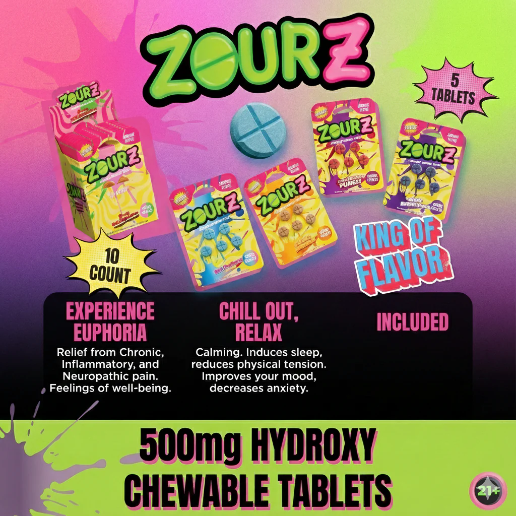 ZOUR STASH ZOURZ 7-HYDROXY 100MG PER TABLET 5CT/10PK
