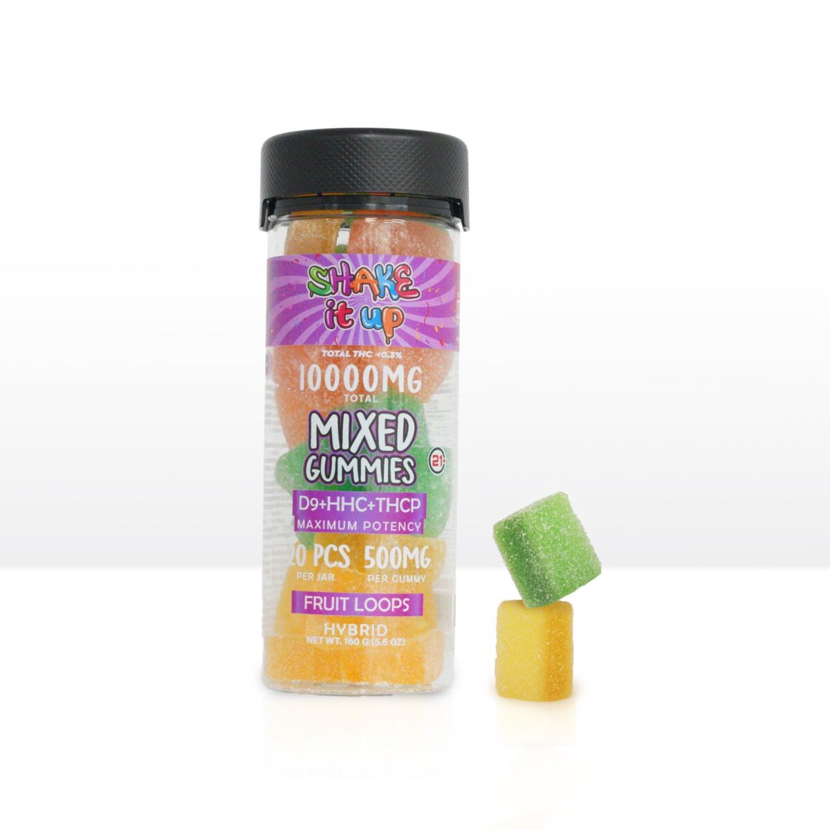 SHAKE IT UP MIXED GUMMIES D8+HHC+D11+THCP| 500MG PER GUMMY | 20CT JAR | 10000MG