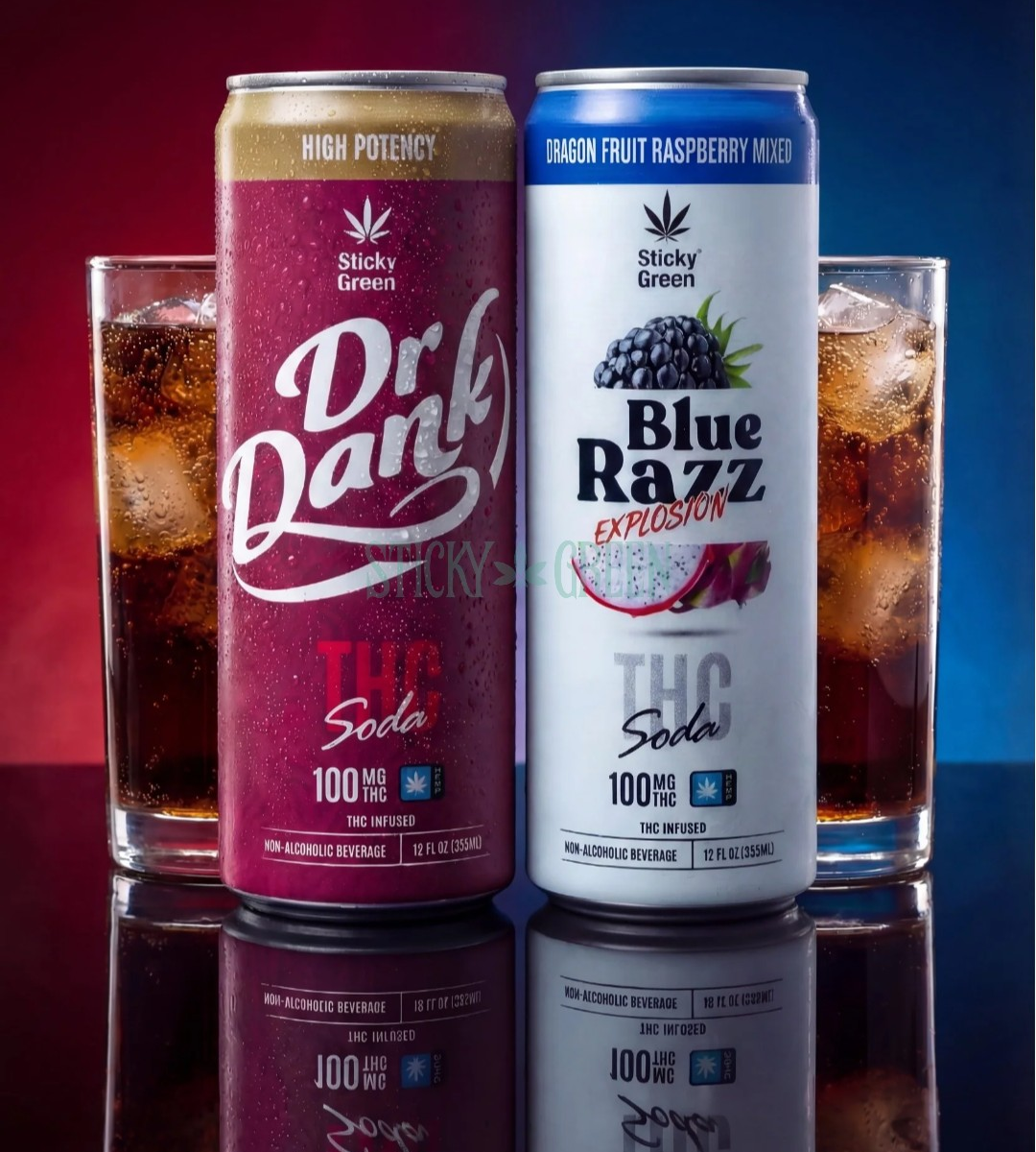 STICKY GREEN THC INFUSED SELTZER 100MG 12FL OZ (4CT)