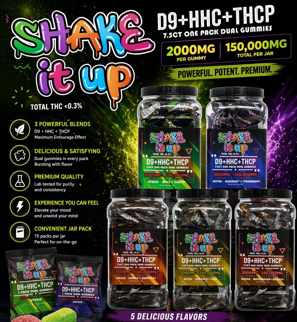 SHAKE IT UP GUMMIES-2000MG D9+HHC+THCP-75CT JAR