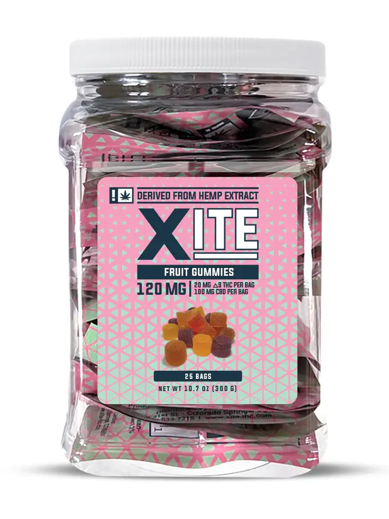 XITE 120MG FRUIT GUMMIES-2PK-25CT
