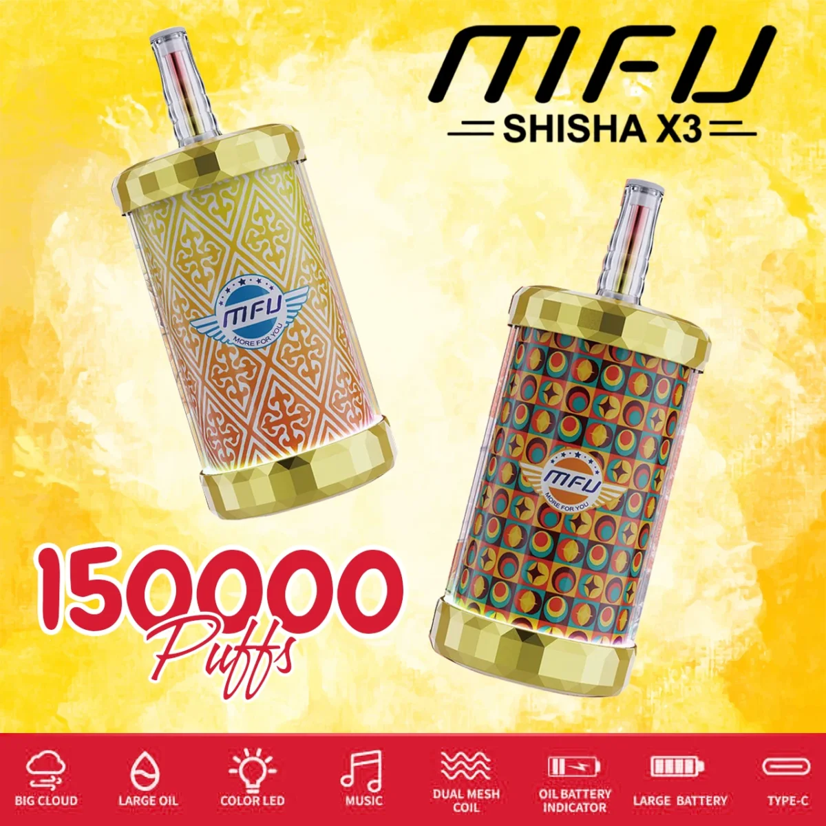 MFU SHISHA X 3 HOOKAH 150K