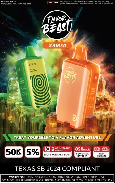 FLAVOR BEAST XBM50 50000 PUFFS DISPOSABLE 5CT