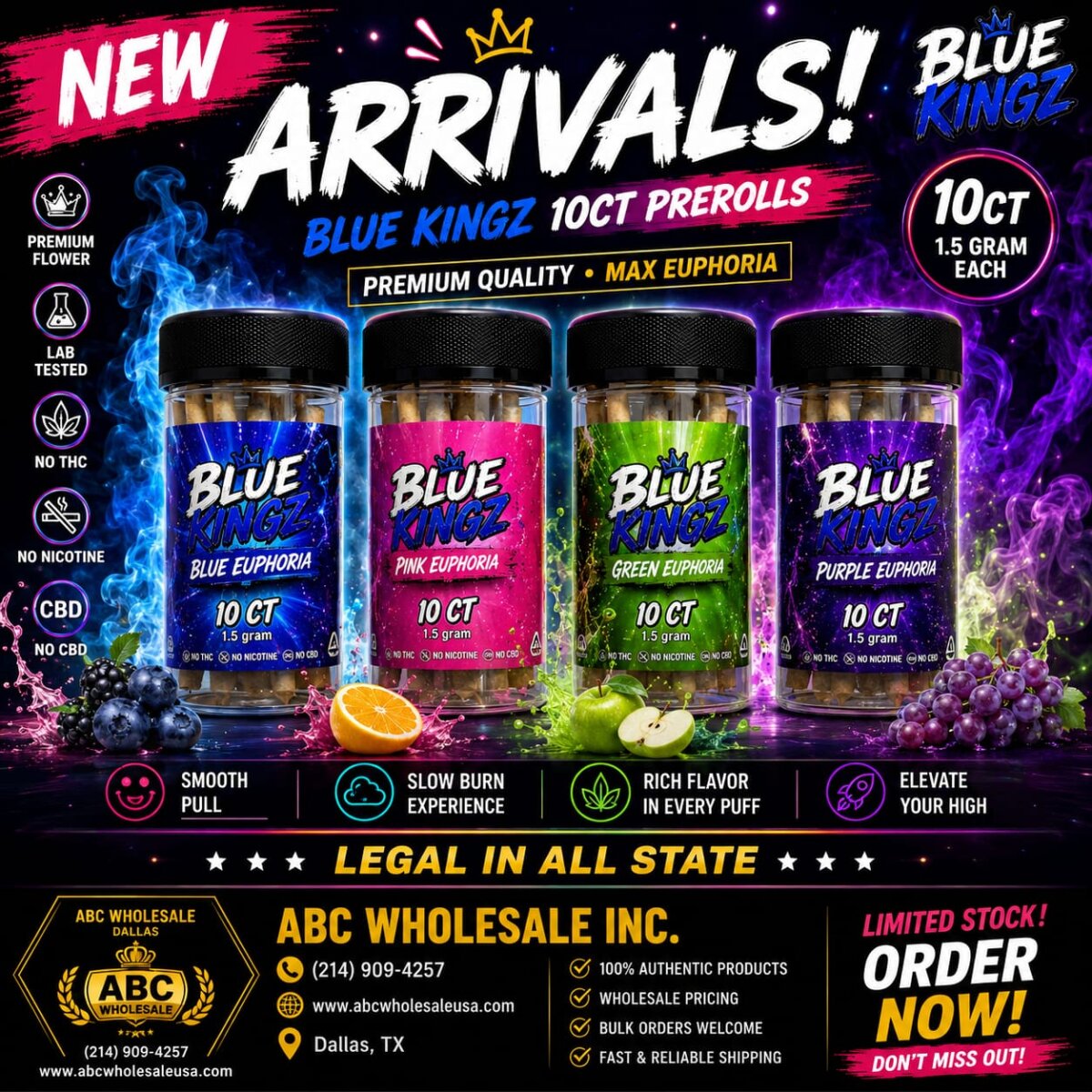 BLUE LOTUS BLUE King Prerolls 1.5grm 10ct
