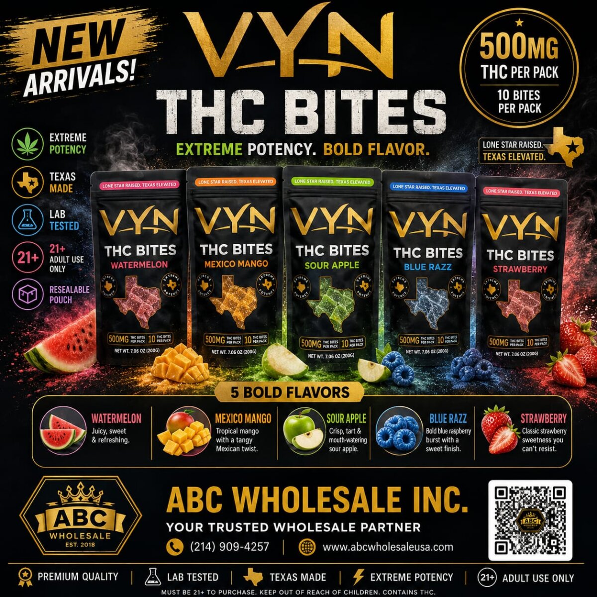 VYN THC BITES 500MG-PROMO FLAVOR