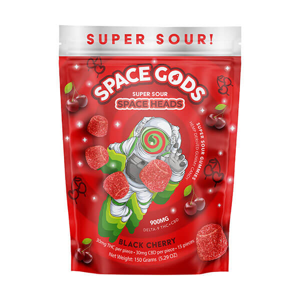 SPACE GODS SUPERR SOUR GUMMIES 900MG D9+CBD 15CT